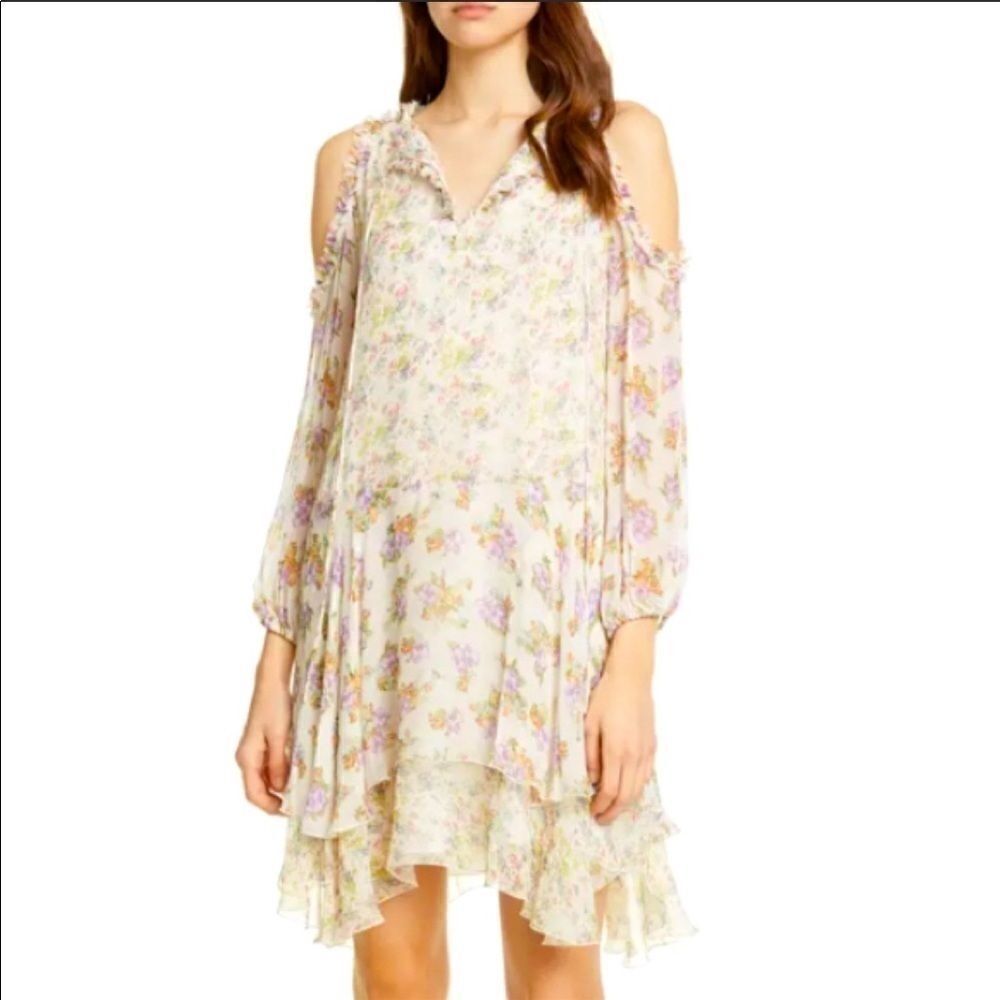 Alice + Olivia Glynda Cold Shoulder Floral Dress
